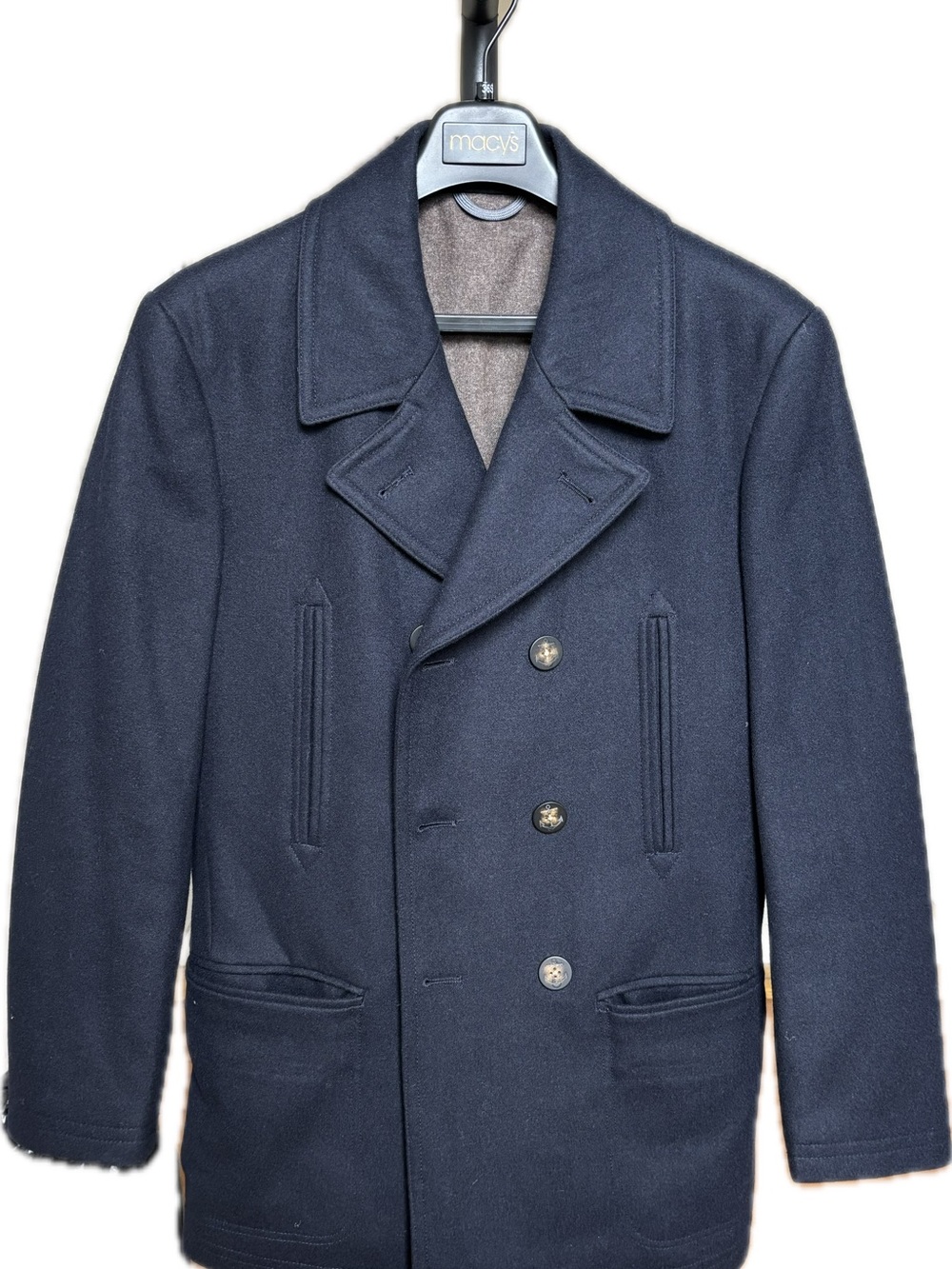 Michael Kors Navy Double-Breasted Peacoat